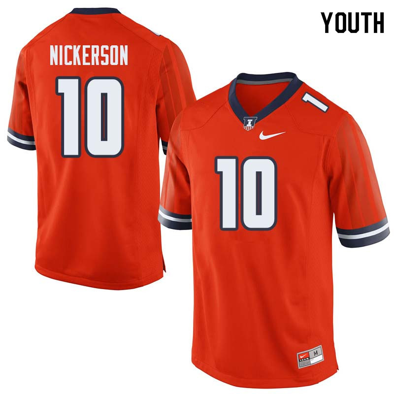 Youth #10 Hardy Nickerson Illinois Fighting Illini College Football Jerseys Sale-Orange